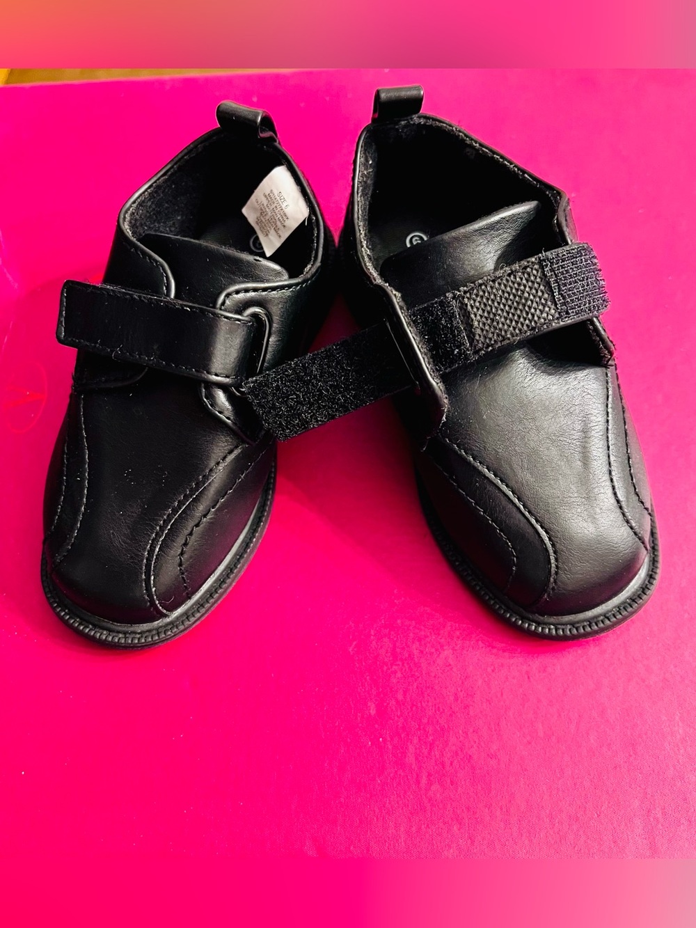 Koala Kids Black Hook-and-Loop Dress Shoes